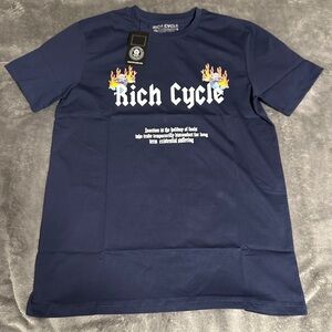 Men's Blue Graphic Rich Cycle T-Shirt New Size M​